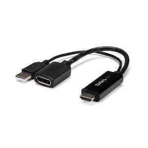 StarTech.com HDMI to DisplayPort Adapter - 4K 30Hz - 3840 x 2160 pixels - 1080p,720p - 120 Hz - Black - MegaChips - STDP2600 - Active video converter